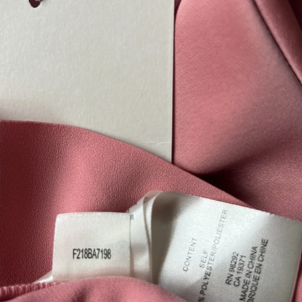 NWT Archival Tibi Fall 2018 Bonded Satin Funnel Neck Crop Top Dusty Pink Rose 4